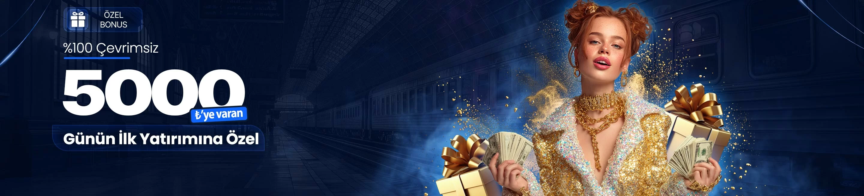 Günün İlk Yatırımına Özel %100 Çevrimsiz 5000₺ Betgar günün ilk yatırımına özel %100 çevrimsiz 5000₺'ye varan bonus bannerı